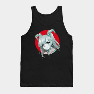 Red Sun Anime Girl Tank Top